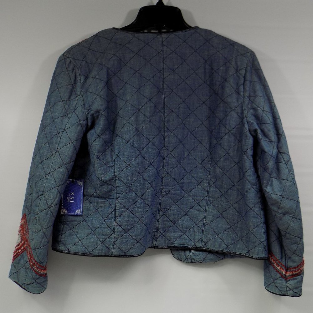 XXI Los Angeles Quilted Denim Open Front Jacket Size Small NWT - Picture 5 of 8